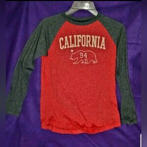 Boy's Old Navy Kids Red and Gray California Long-Sleeve Shirt Large